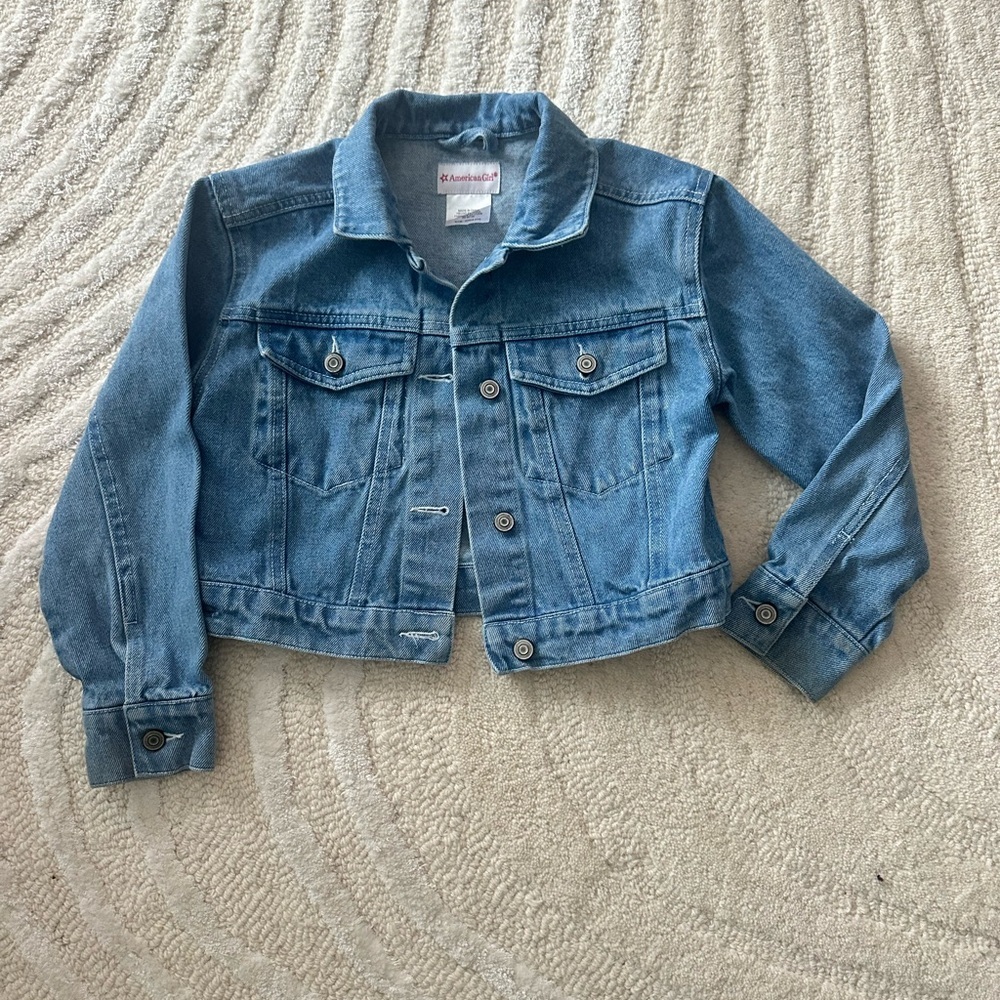 American Girl Blue Jean Jacket with Floral Design - Picture 2 of 5